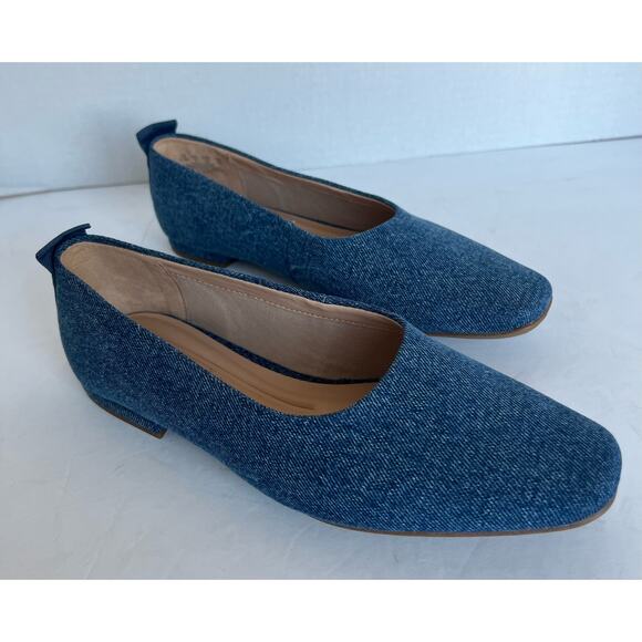 NEW Franco Sarto Vana Blue Denim Round Toe Ballet Flat Slip On Shoes Size 8.5M - Picture 4 of 9